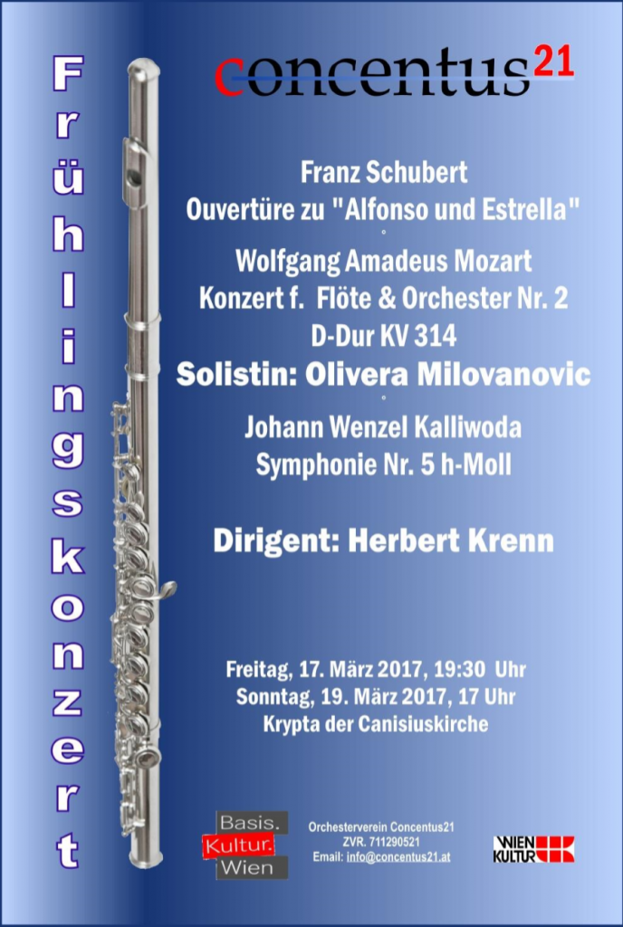 Konzertplakat "Mit der Flöte in den Frühling"