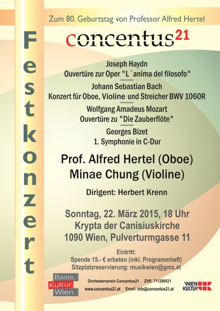 Konzertplakat Festkonzert zum 80. Geburtstag von Prof. Alfred Hertel