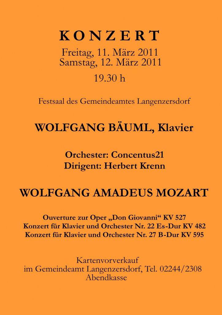 Konzertplakat März 2011